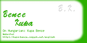 bence kupa business card